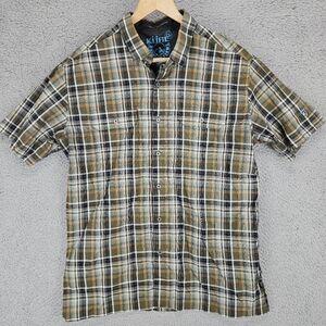 Kuhl Plaid Eluxur Short Sleeve Button Up Shirt Men's Large Hiking Outdoors